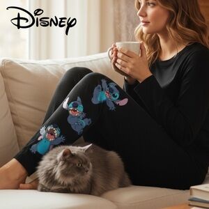 Disney Women’s Lilo & Stitch Black Sleep Pants Lounge Wear Joggers | Size 2X
